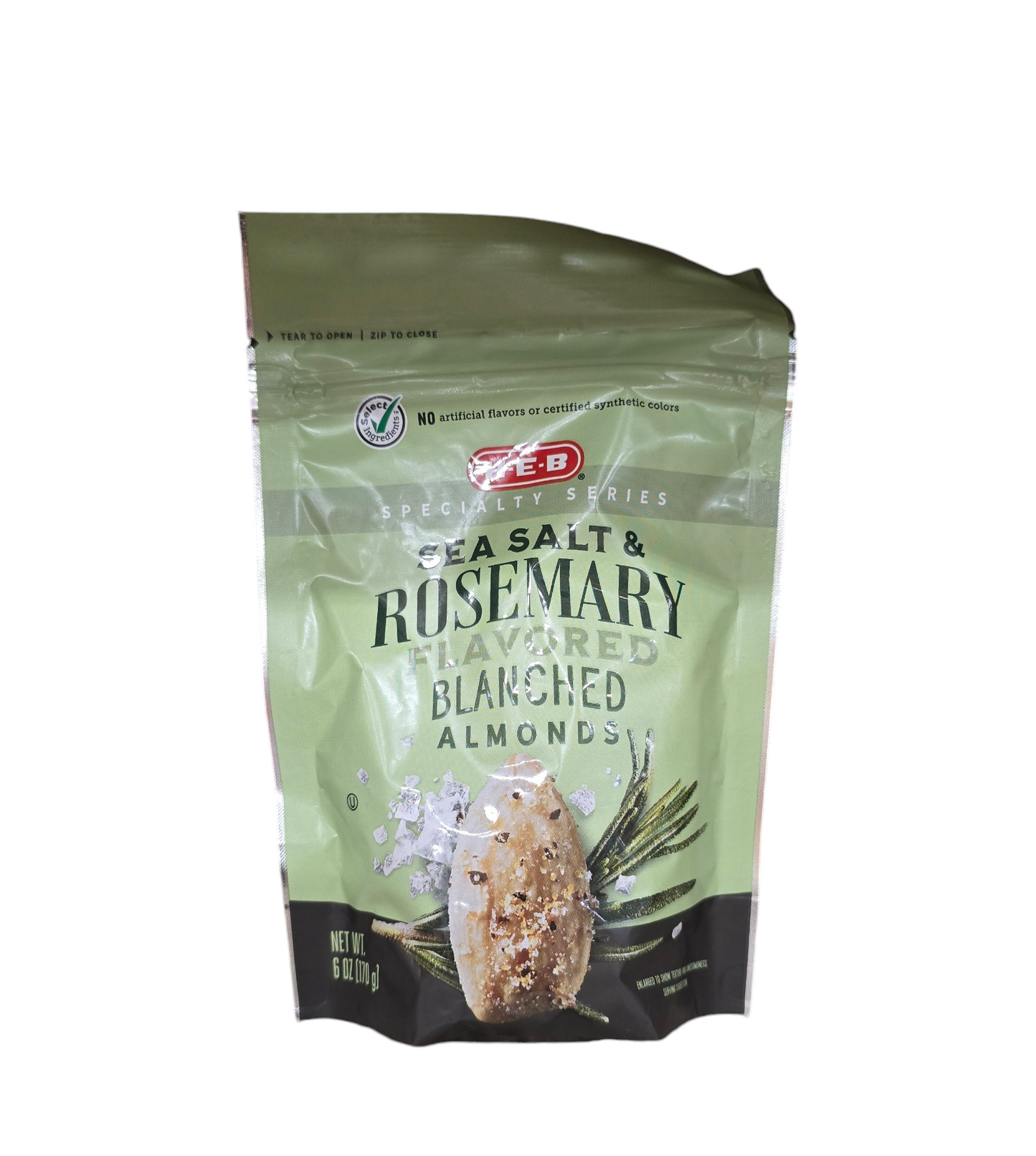 H-E-B Sea Salt & Rosemary Blanched Almonds, 6oz.