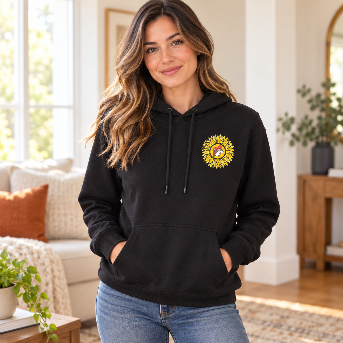 Buc-ee's Makes Me Happy Sunflower Hoodie