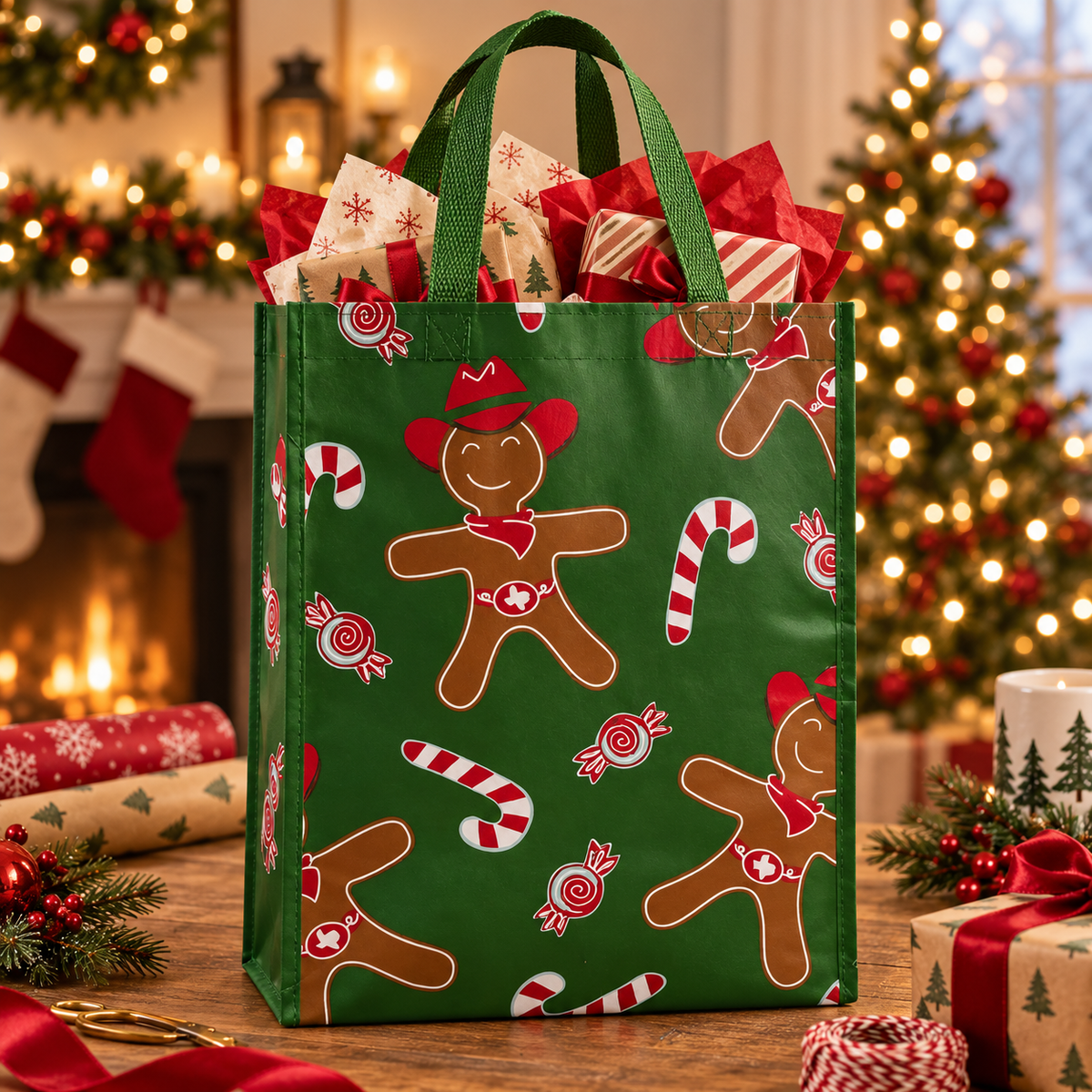 H-E-B Cowboy Christmas Reusable Bag - Small