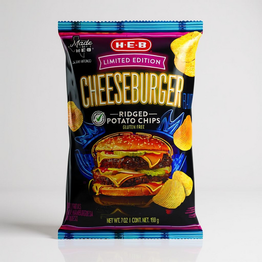 H-E-B Cheeseburger Ridged Potato Chips