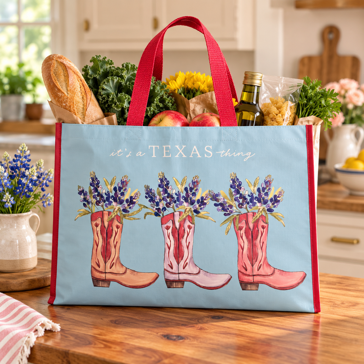 H-E-B Boots & Bluebonnets Reusable Bag