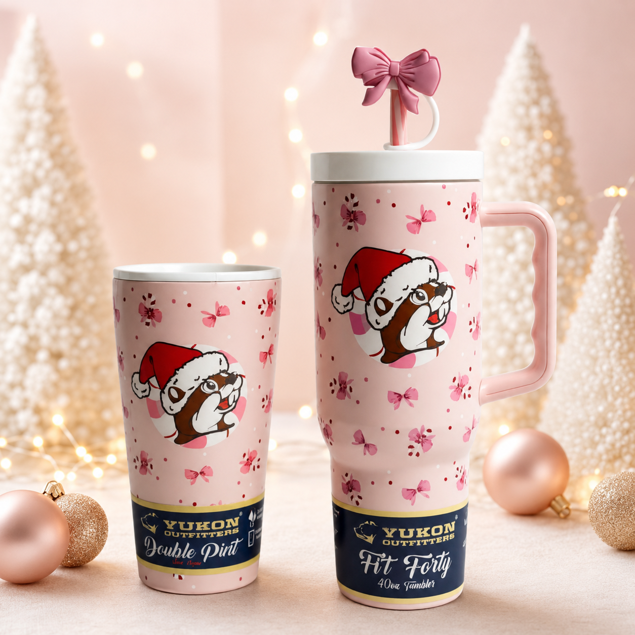 Buc-ee's Pink Christmas Tumblers