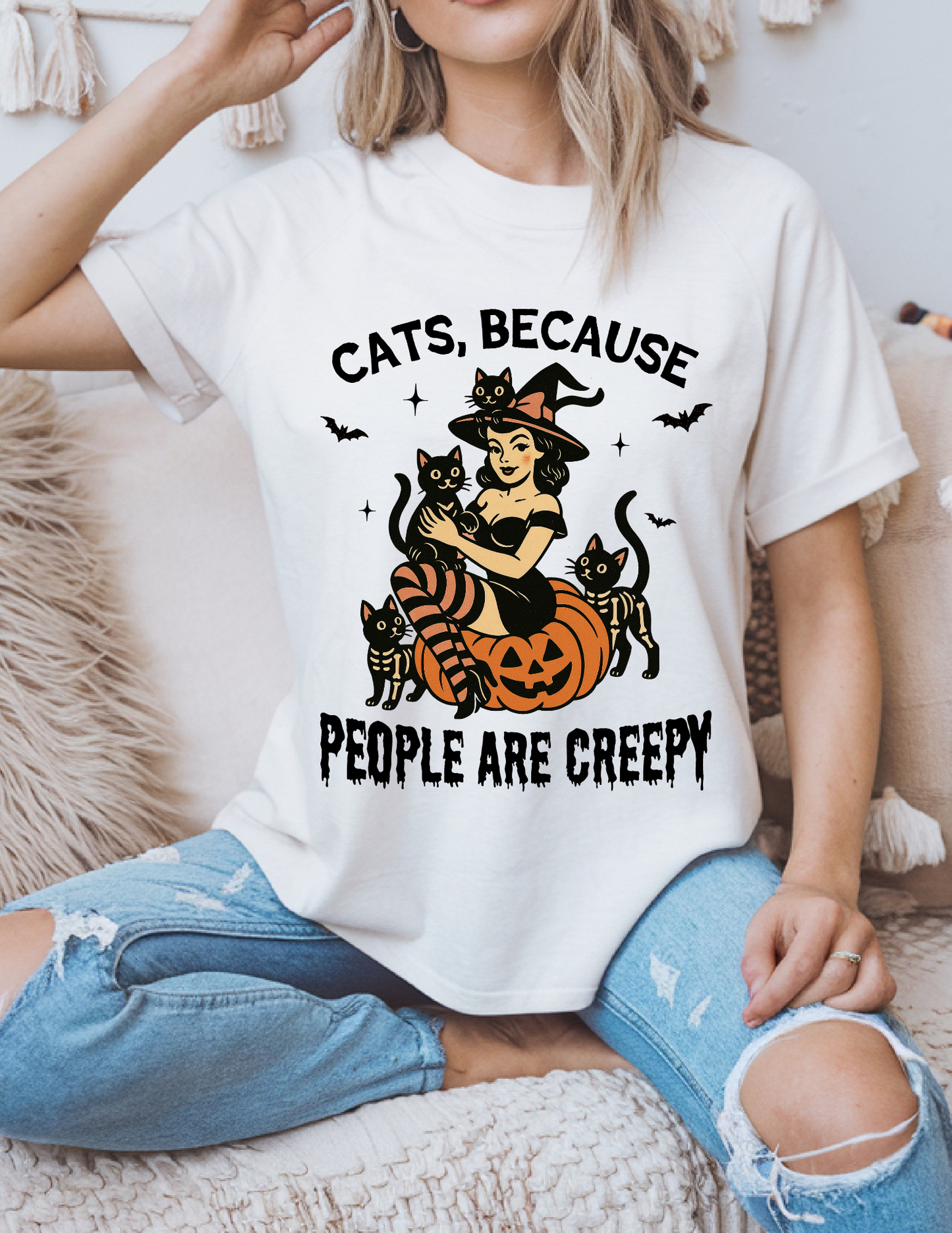"Cats, Because People Are Creepy" Tee