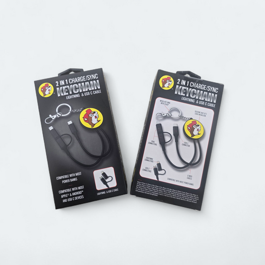 Buc-ee's 2 In 1 Keychain Charger Cable