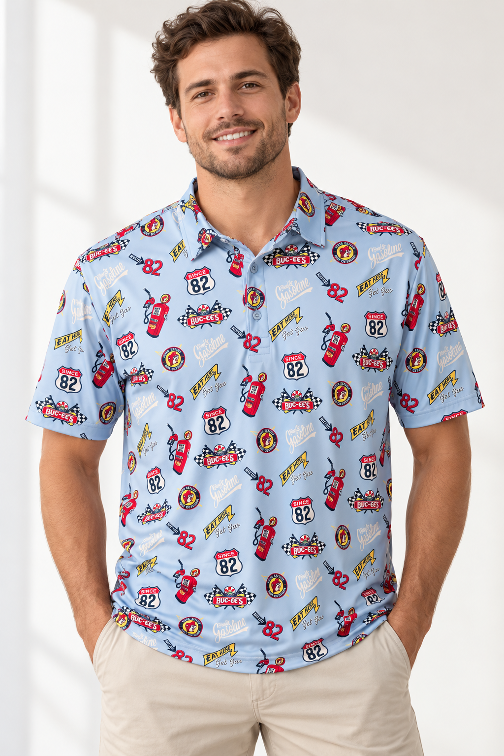 Buc-ee's "Eat Here, Get Gas" Polo T-Shirt