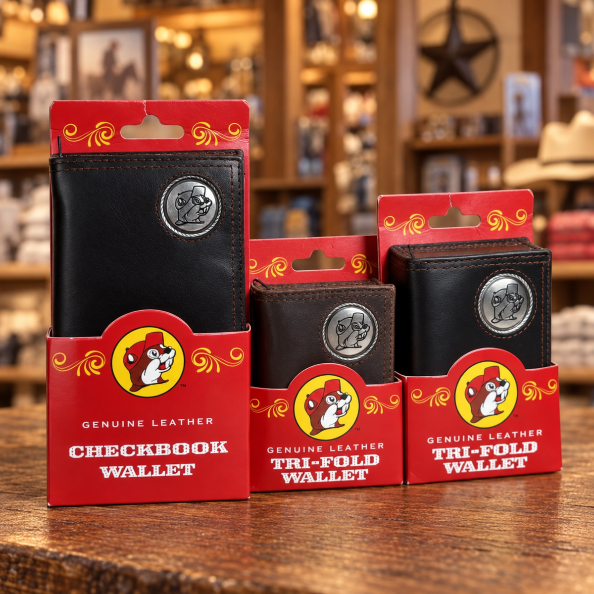 Portefeuille en cuir Buc-ee's