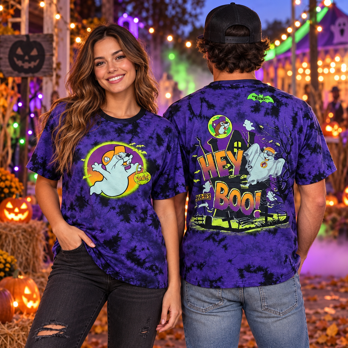 T-shirt d'Halloween phosphorescent « Hey Boo » de Buc-ee's