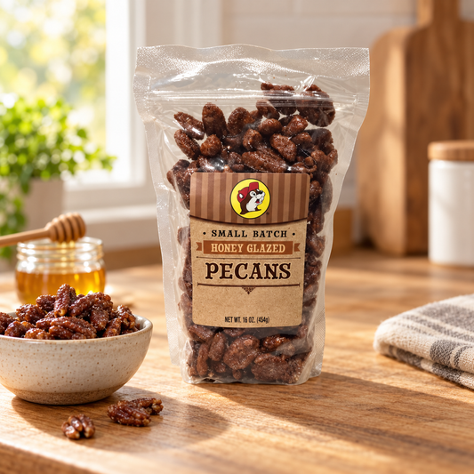 Noix de pécan frites glacées au miel Buc-ee's