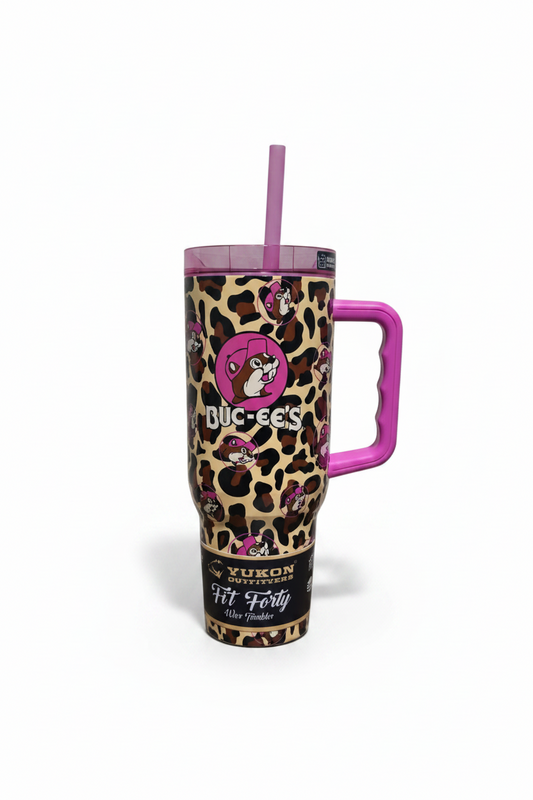 Buc-ee's Pink Cheetah Print Tumbler