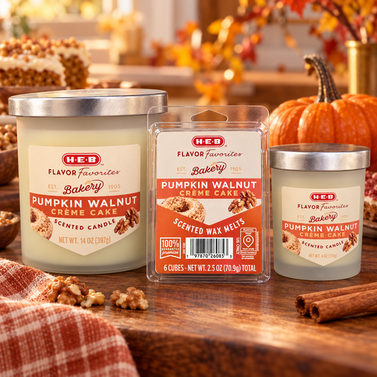 H-E-B Pumpkin Walnut Creme Cake Candles