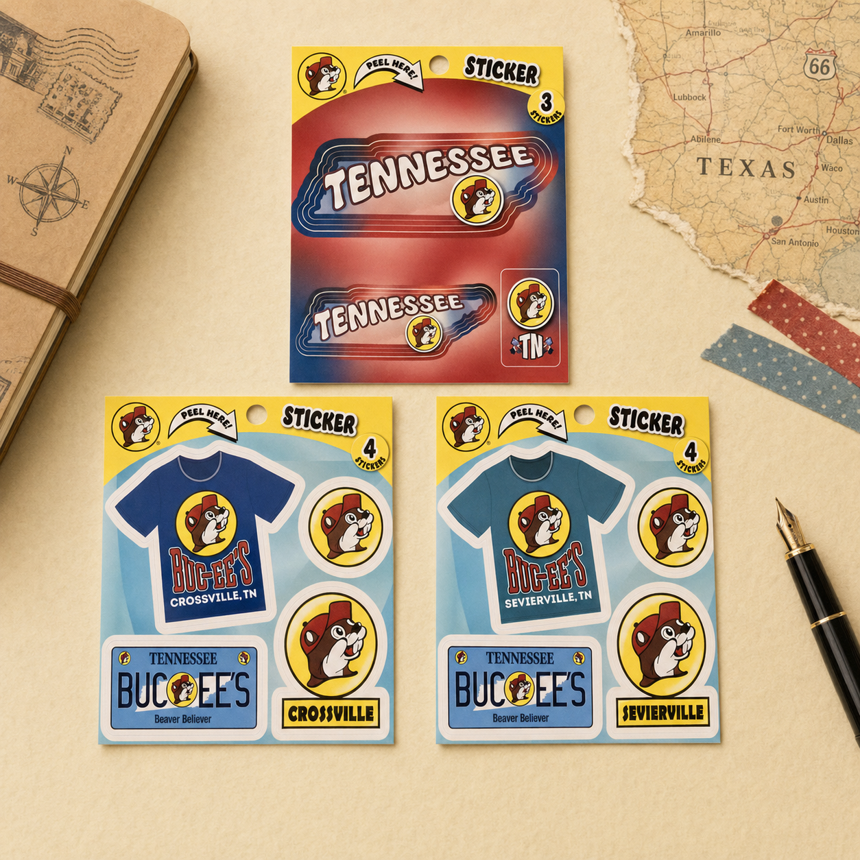 Buc-ee's Sticker Pack - Tennessee Edition