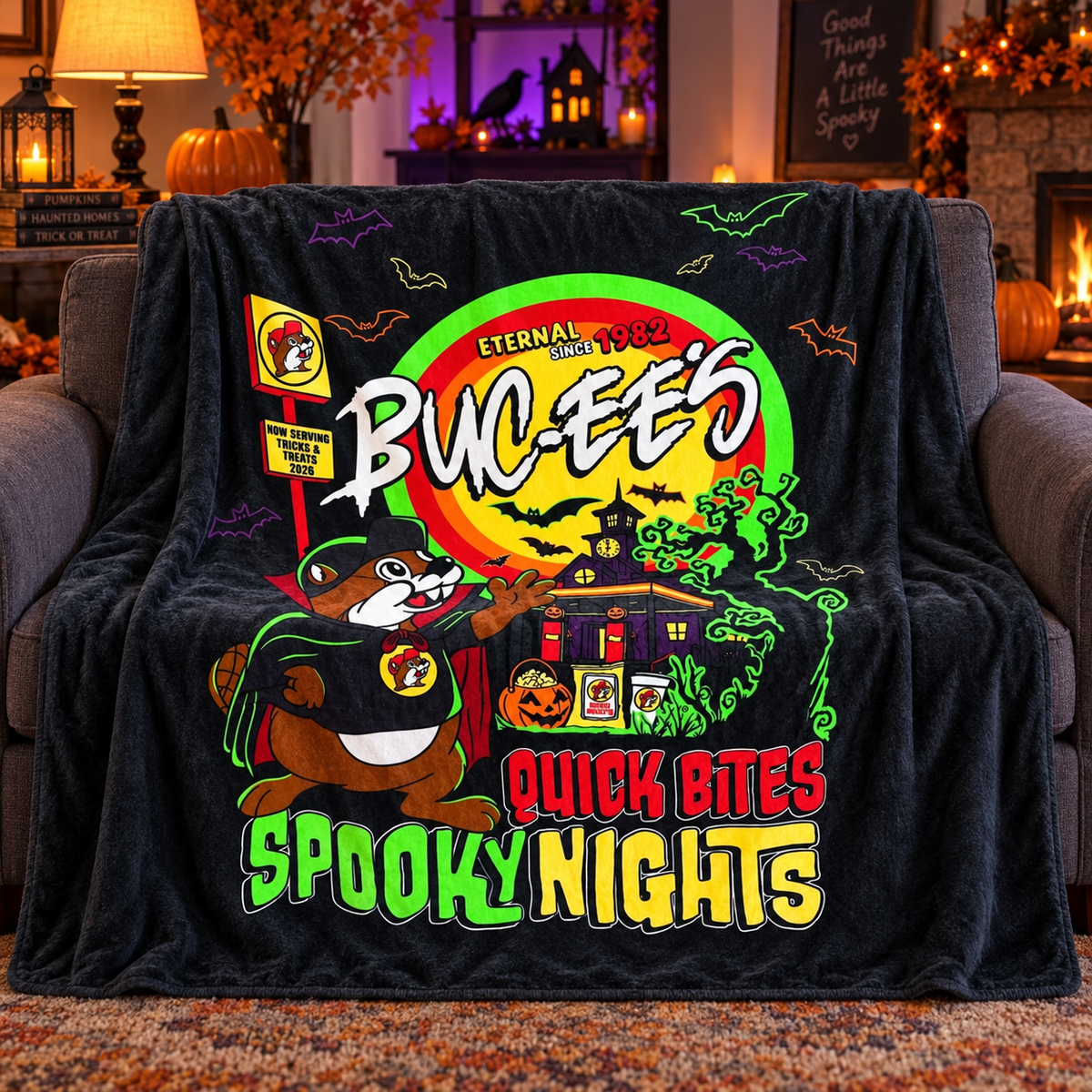 Buc-ee's "Quick Bite, Spooky Nights" Blanket