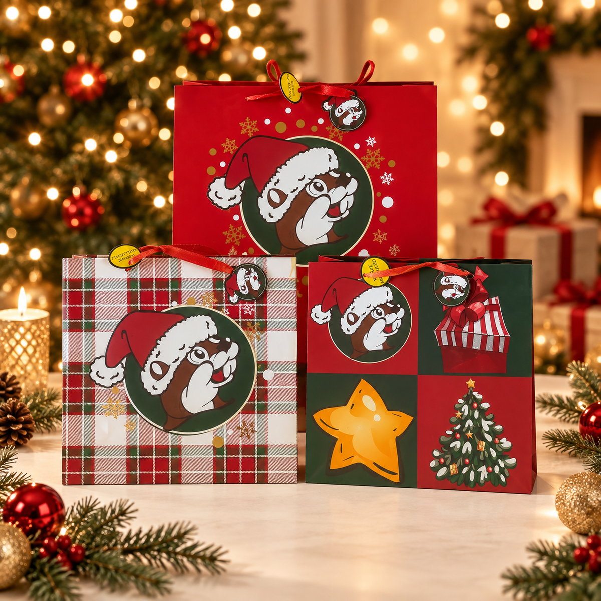 Sachets cadeaux de Noël Buc-ee's