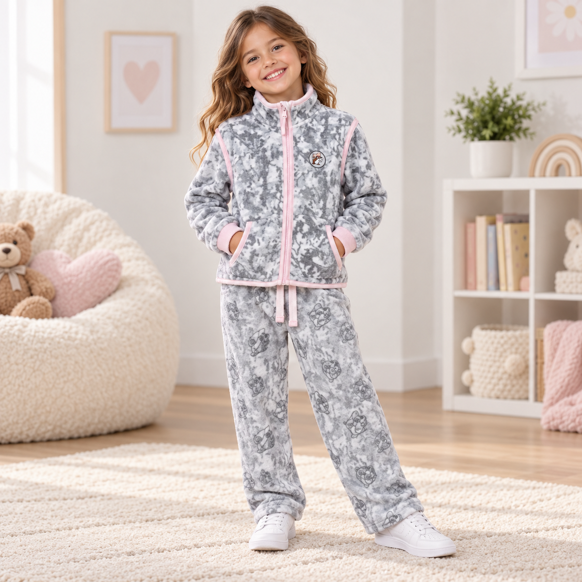 Buc-ee's Pink & Grey Fleece Joggers