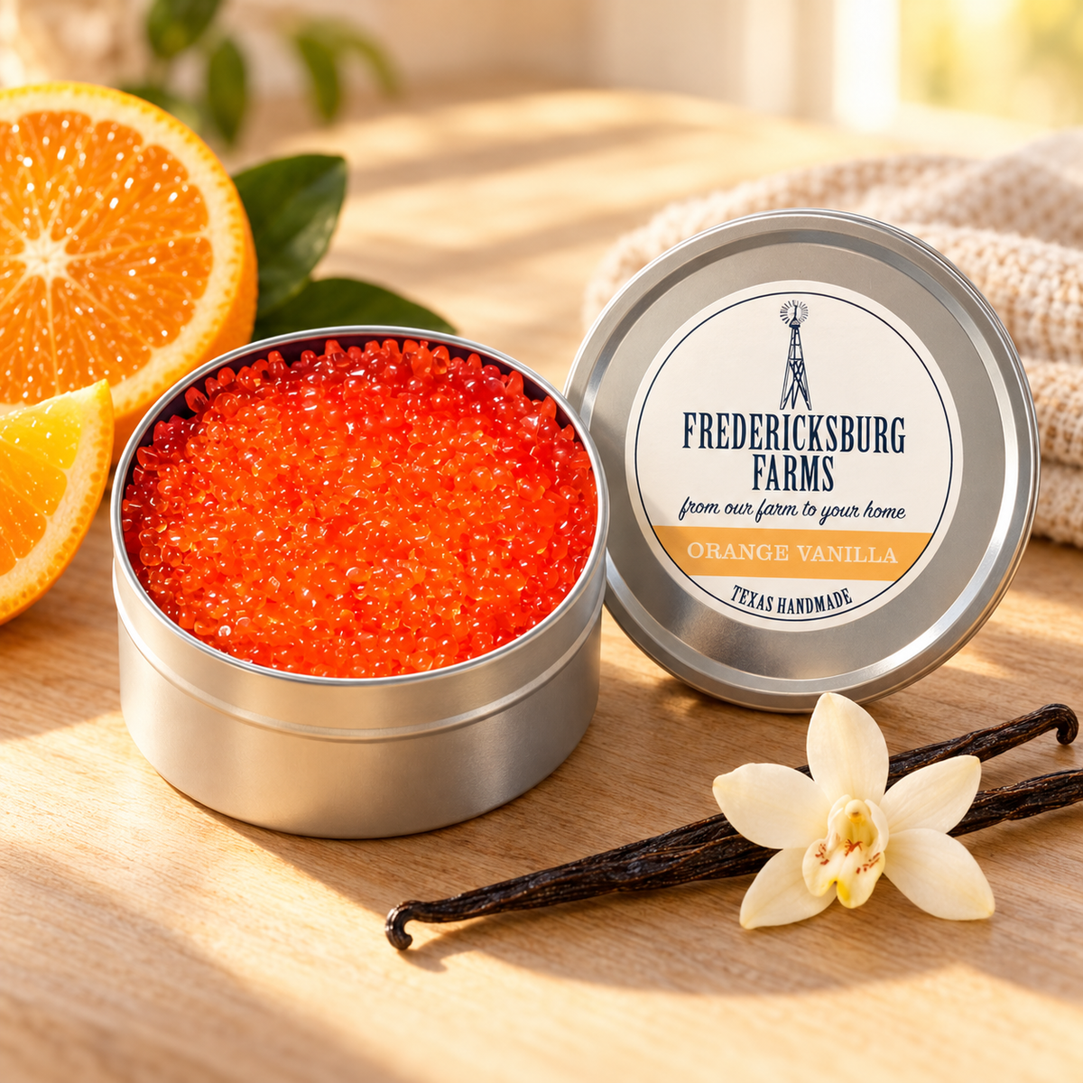 Fredericksburg Farms - Orange Vanilla Fragrance Tin