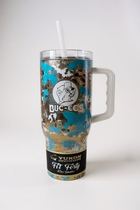 Buc-ee's Gold & Teal Tumbler by Yukon Outfitters