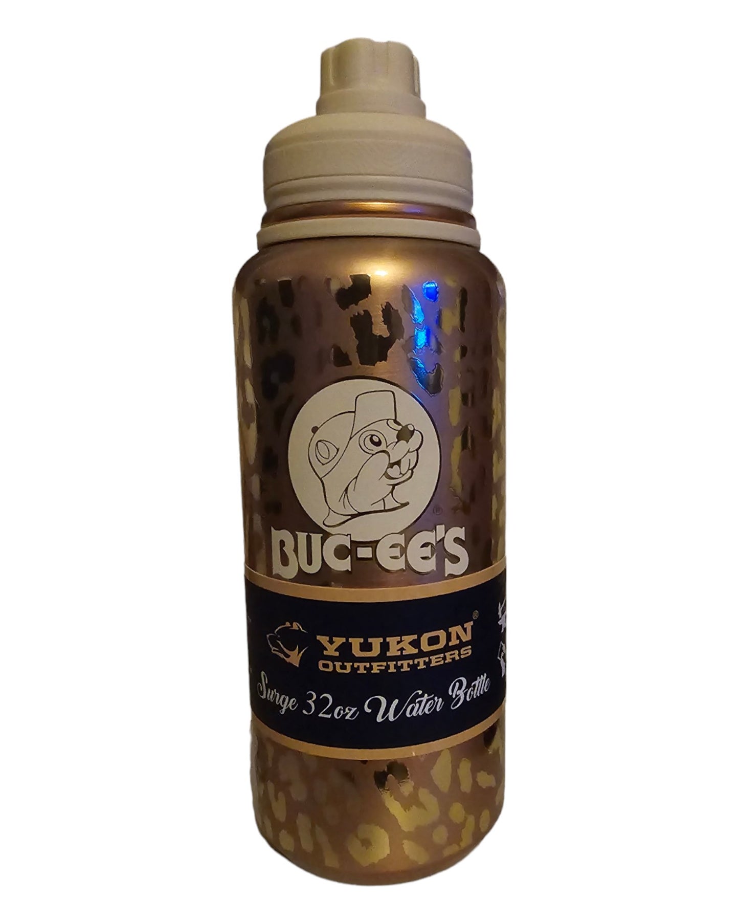 32oz Buc - ee's Gold Print Water Bottle by Yukon Outfitter's - Texan Temptations