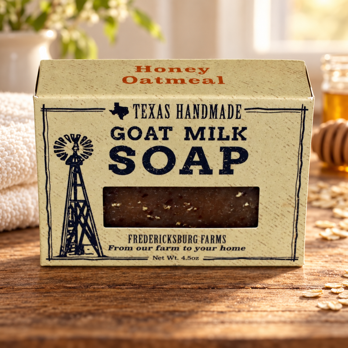 Fredericksburg Farms - Honey Oatmeal Goat Milk Bar Soap