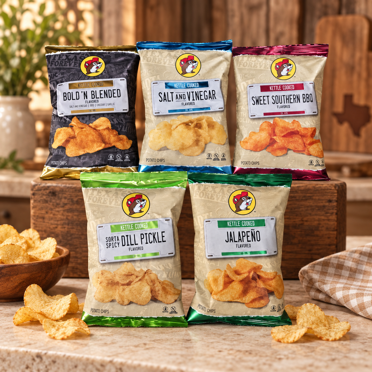 Chips cuites à la bouilloire Buc-ee's