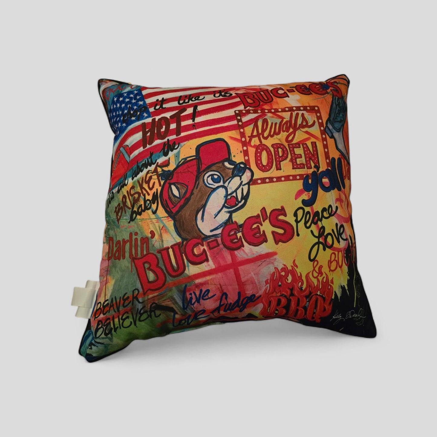 Buc - ee's Always Open/Texas Indoor Pillow - Texan Temptations