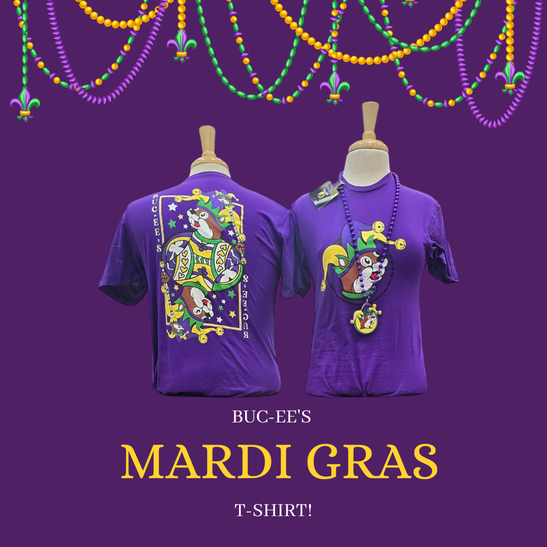 Buc-ee's Mardi Gras Card T-Shirt