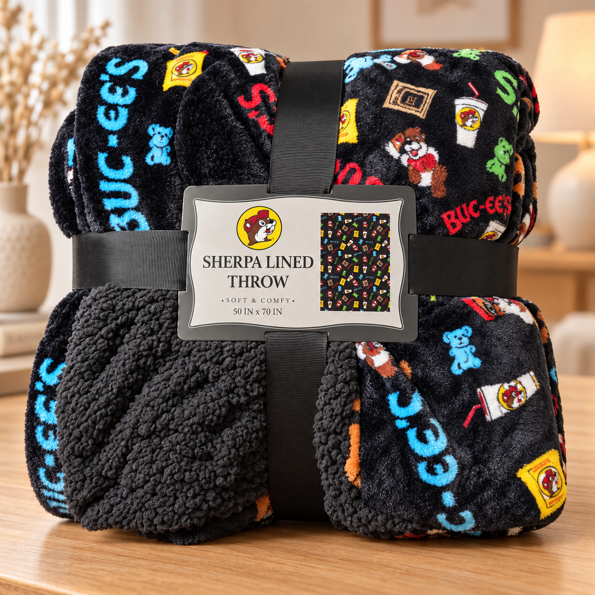 Buc-ee's Snacks Fleece Throw Blanket