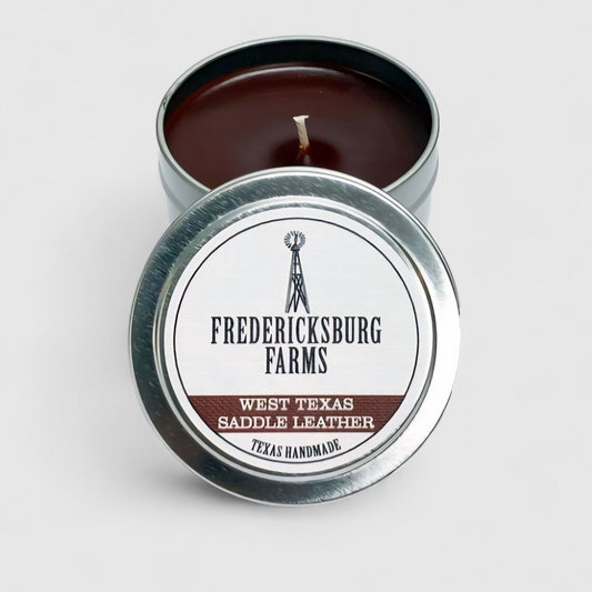 Fredericksburg Farms
West Texas Saddle Leather Candle Travel Tin