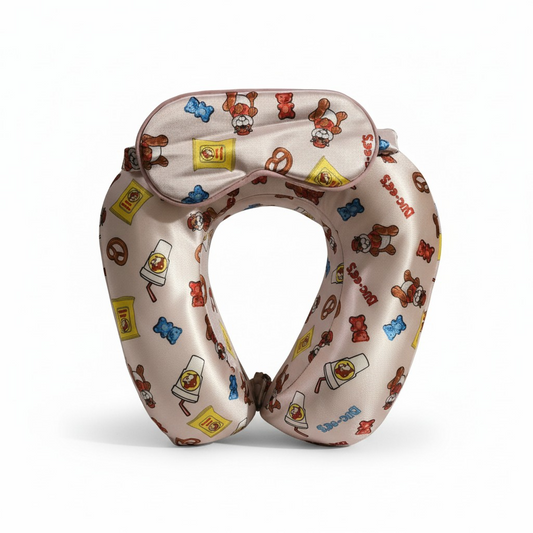 Buc-ee's Satin Memory Foam Pillow & Eye Mask