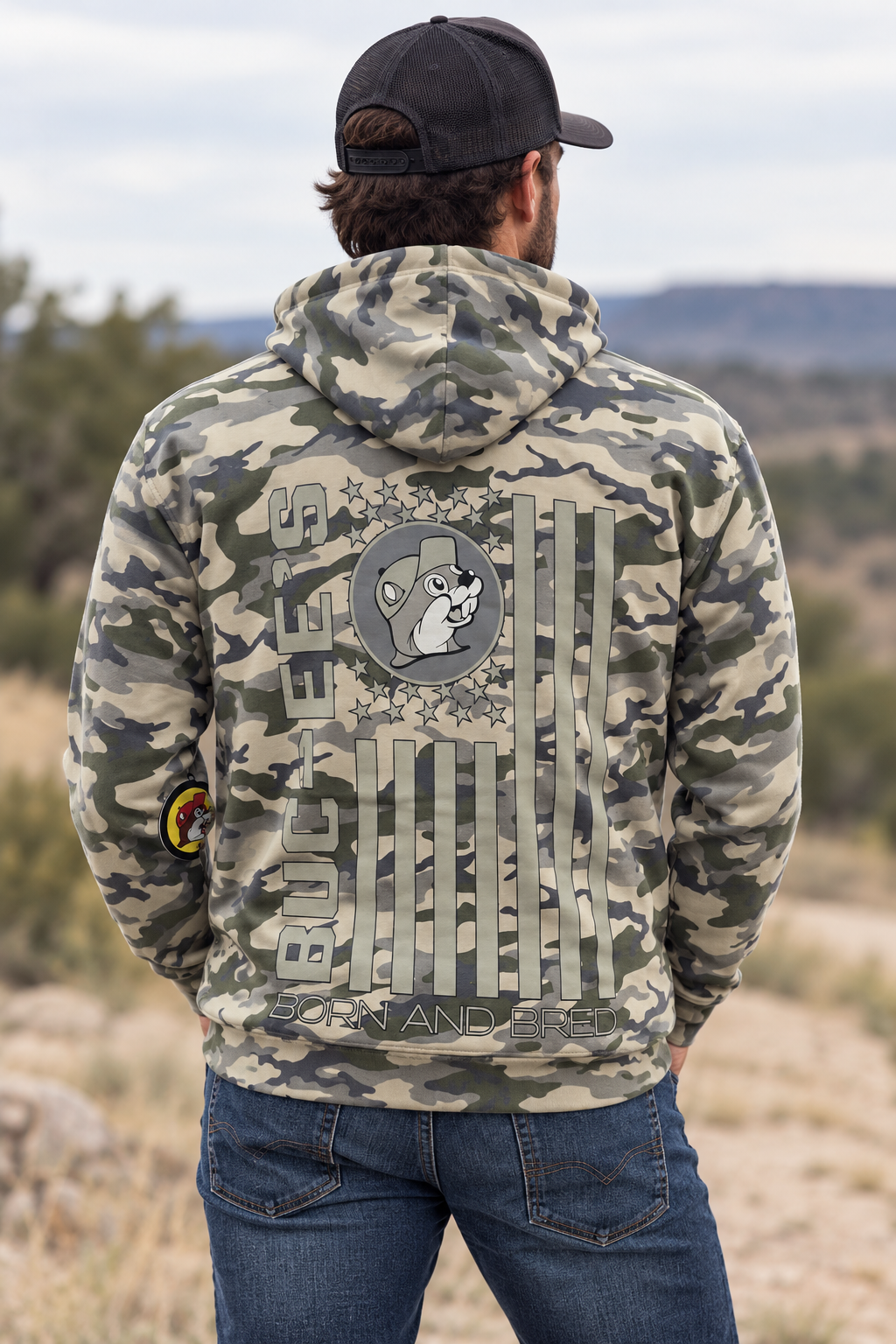 Sweat à capuche drapeau camouflage Buc-ee's