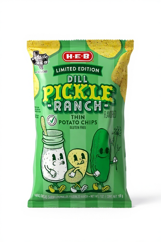 H-E-B Limited Edition Dill Pickle Ranch Potato Chips