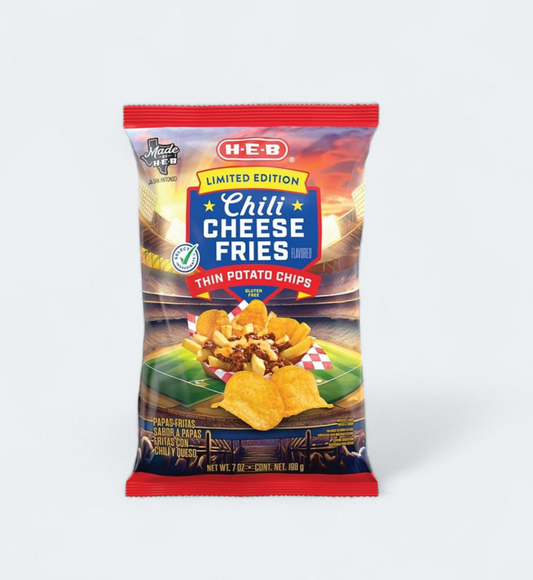 H-E-B Limited Edition Chili Cheese Fries Potato Chips, 7oz