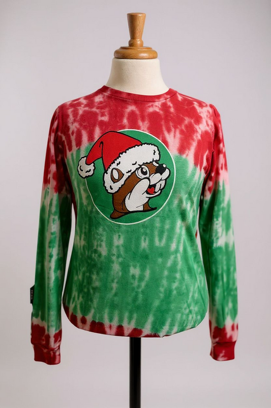 Buc-ee's Christmas Long Sleeve Tie Dye Shirt