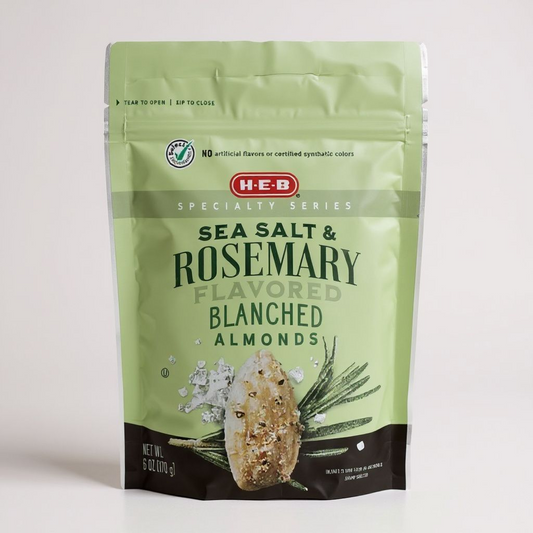 H-E-B Sea Salt & Rosemary Blanched Almonds, 6oz.