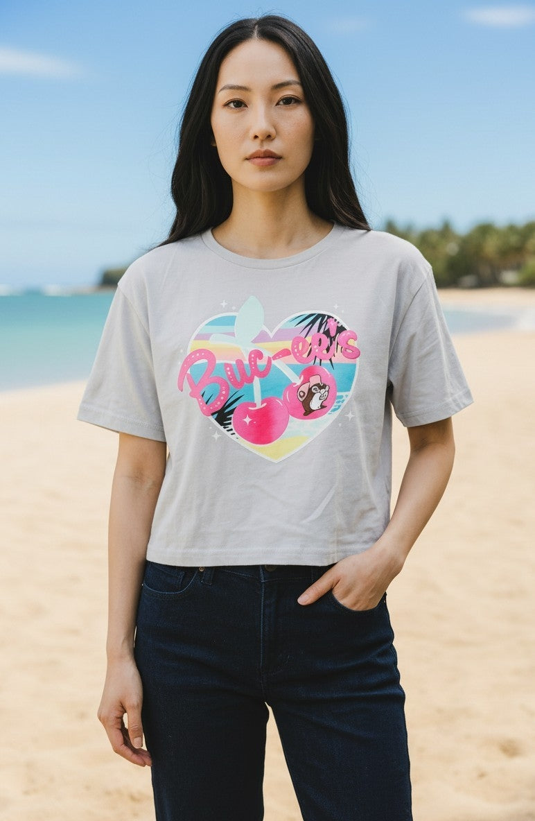 Buc-ee's Tropical Crop Top T-Shirt