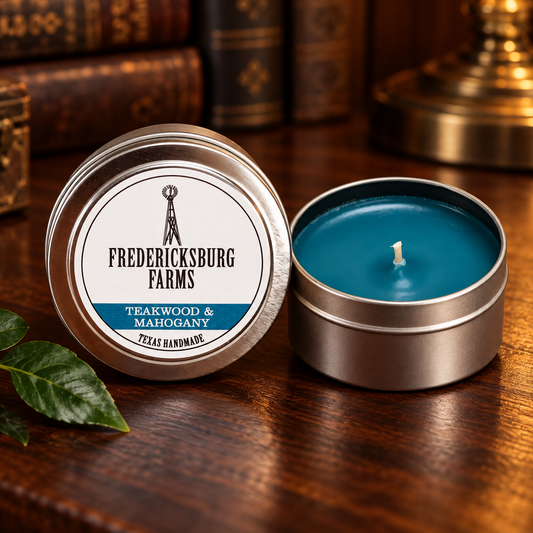 Fredricksburg Farms - Teakwood & Mahogany Candle Travel Tin