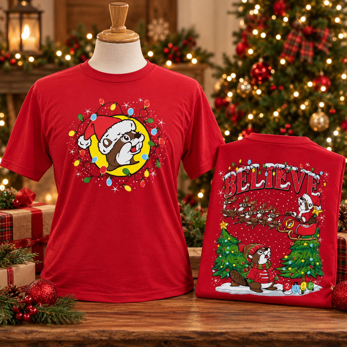 Buc-ee's "The Most Famous Beaver" Christmas T-Shirt
