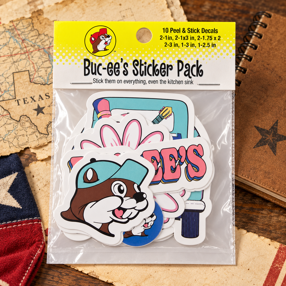 Buc-ee’s Wildflowers & Road Trips 10-Piece Sticker Pack