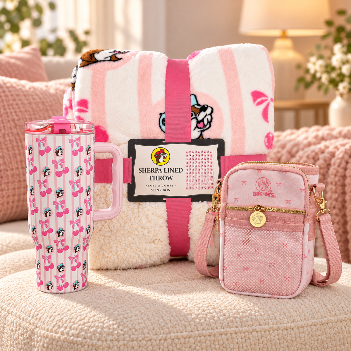 Buc-ee’s Bows & Cherries Cozy Bundle