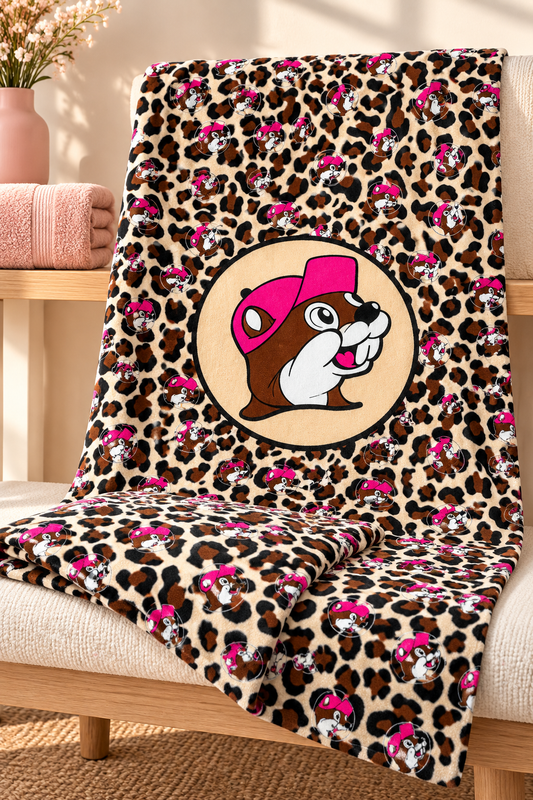 Buc-ee's Pink Leopard Print Towel