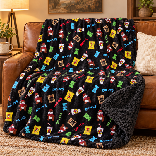 Buc-ee's Snacks Fleece Throw Blanket