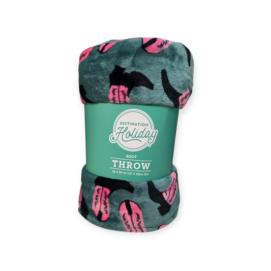 Destination Holiday Pink Boot Throw