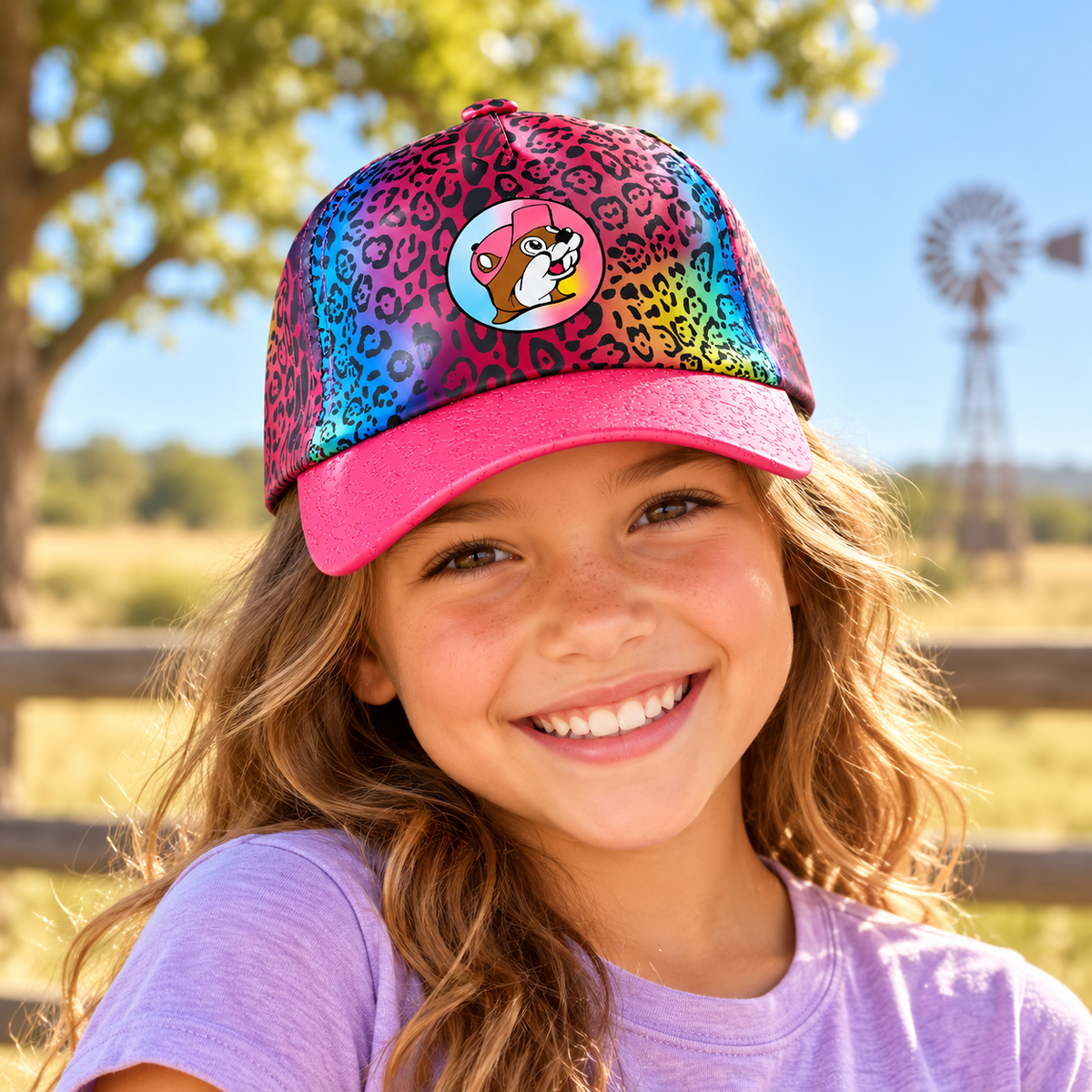 Buc-ee's Leopard Tie Dye Hat - Kids