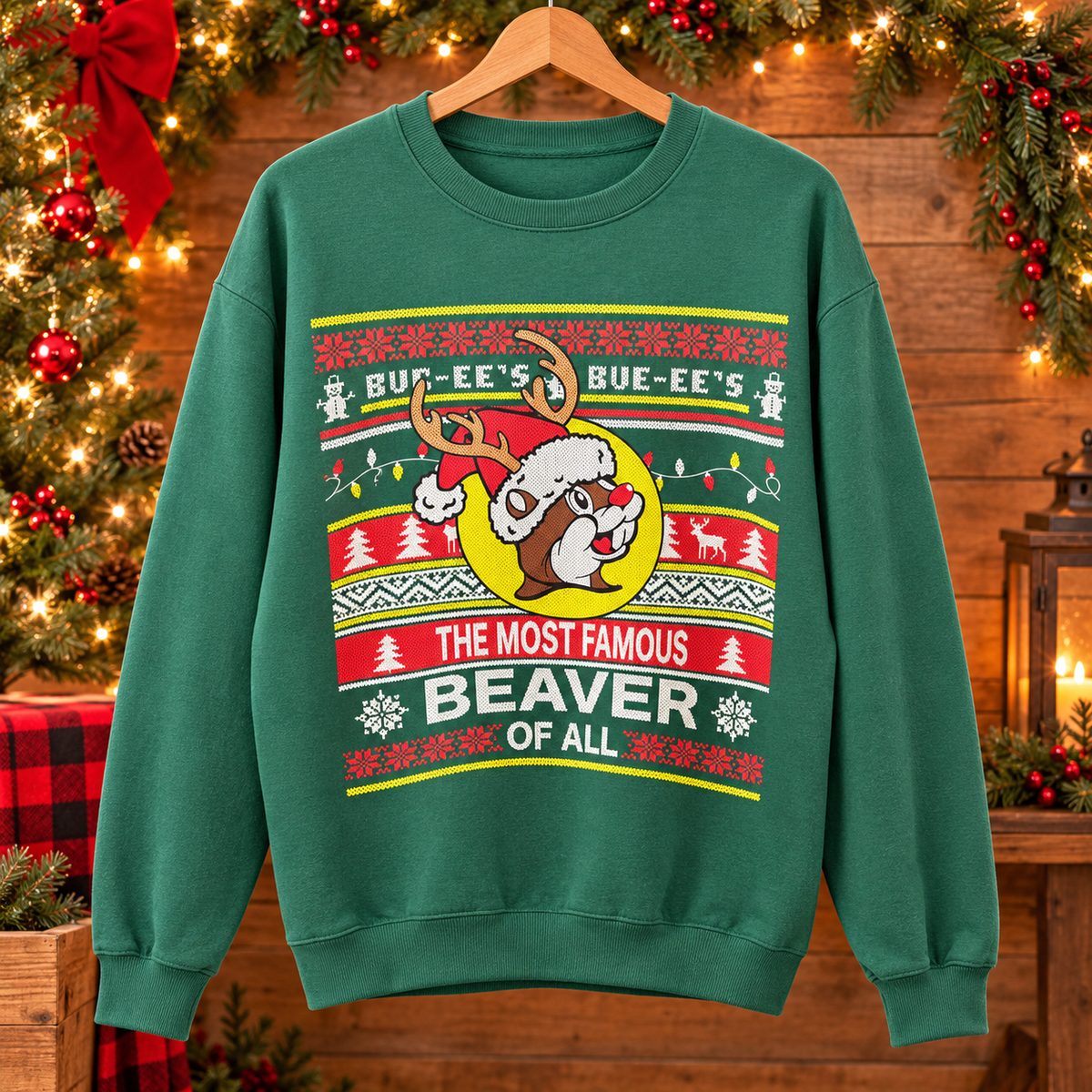 Buc-ee's "The Most Famous Beaver" Christmas Sweater