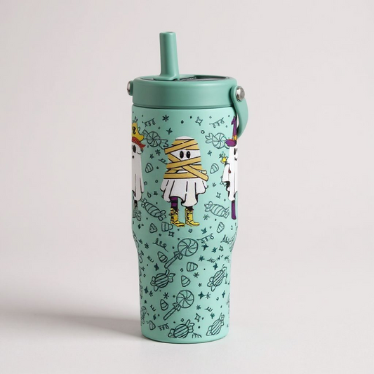 H-E-B Ghost & Friends Teal Tumbler, 32 oz