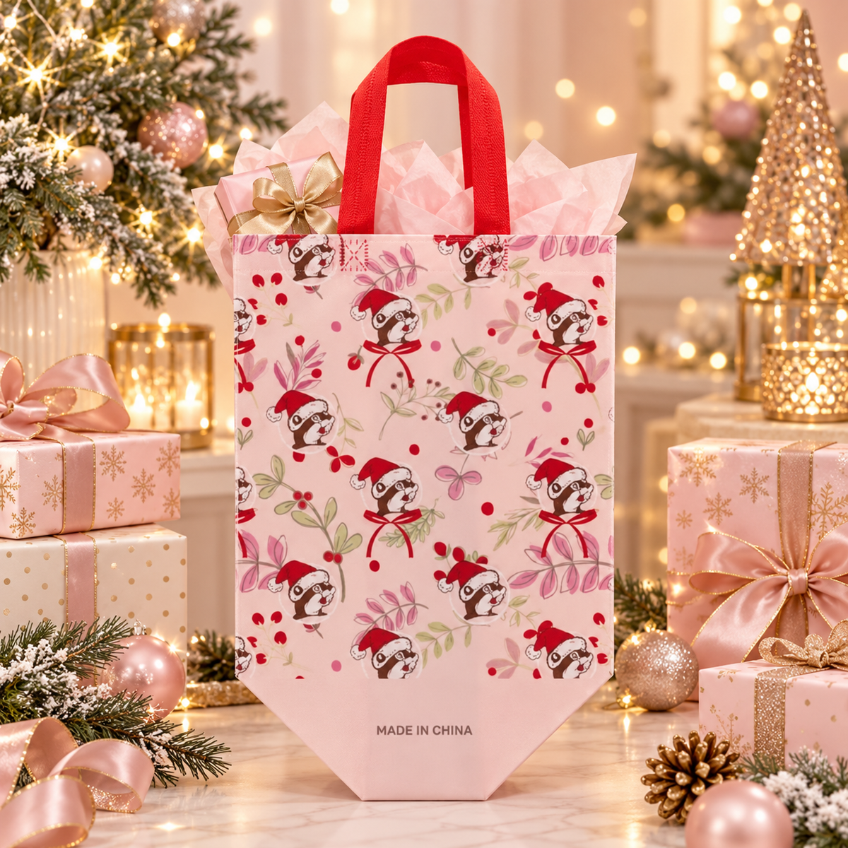 Buc-ee's Pink Reusable Christmas Bag