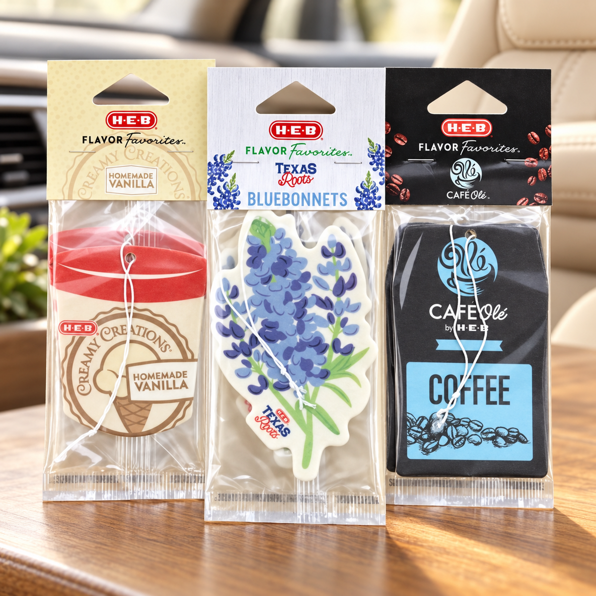 Désodorisants pour voiture H-E-B Flavor Favorites - Lot de 3