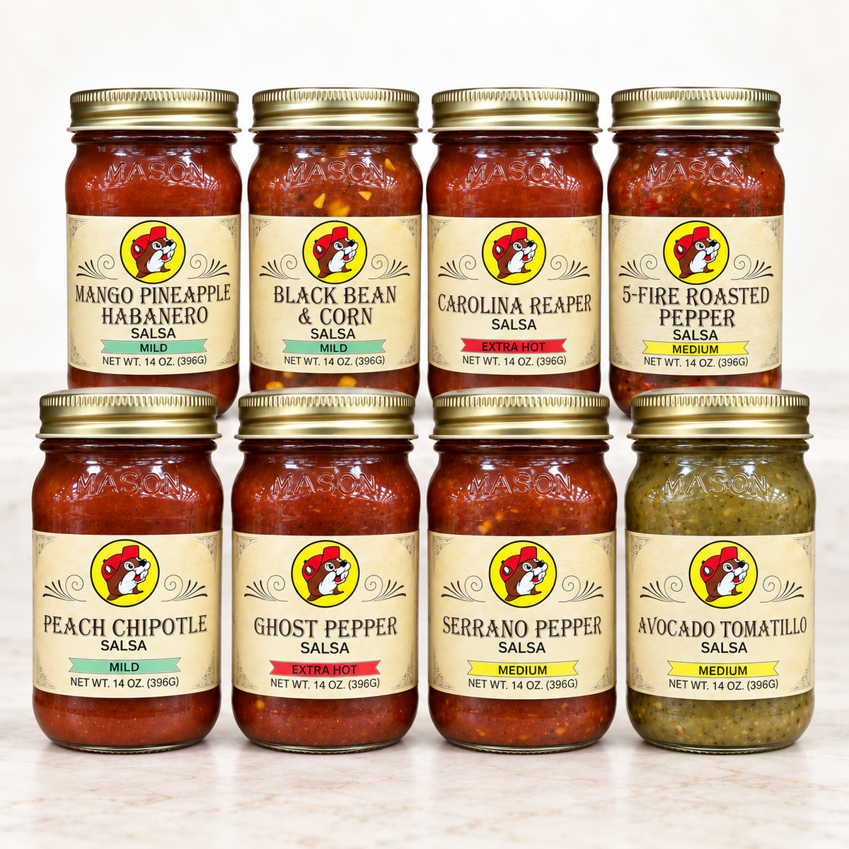 Collection de sauces salsa Buc-ee's