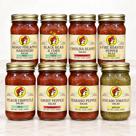 Collection de sauces salsa Buc-ee's