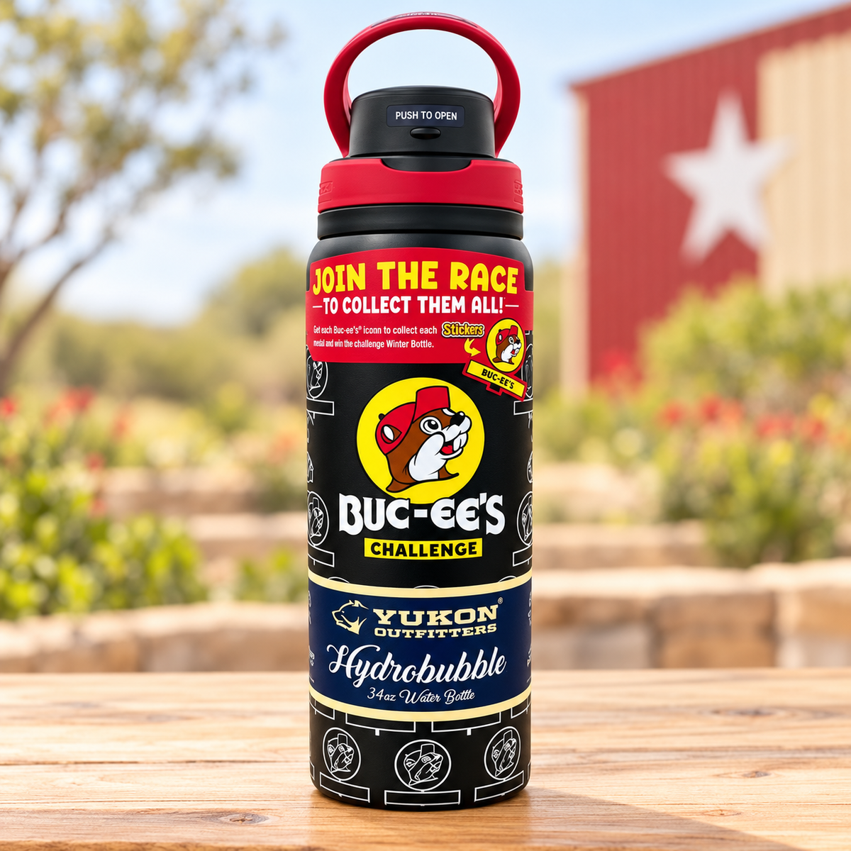 Buc-ee's Hydrobubble Sticker Water Bottle