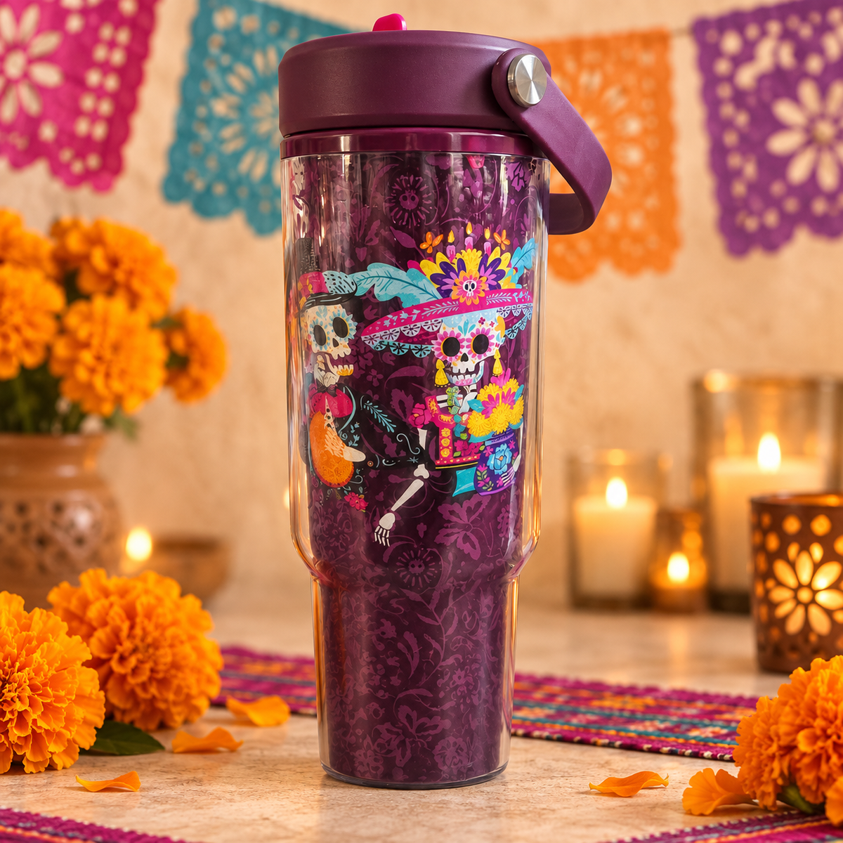 H-E-B Dia De Los Muertos Tumbler, 32oz